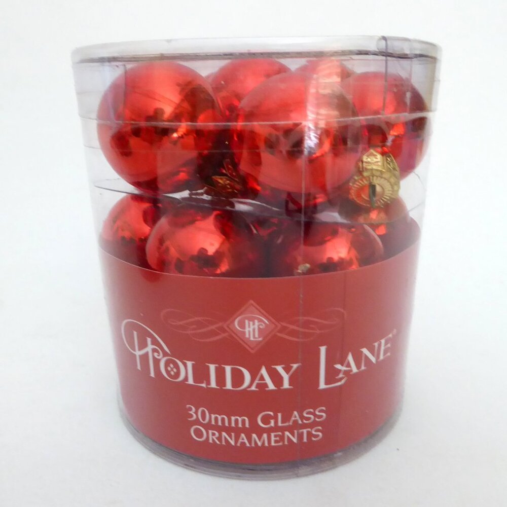 NEW 1” (30mm) CHRISTMAS GLASS BALL 84 ORNAMENTS SHINY RED LOT OF 4 TUBES - Picture 2 of 8